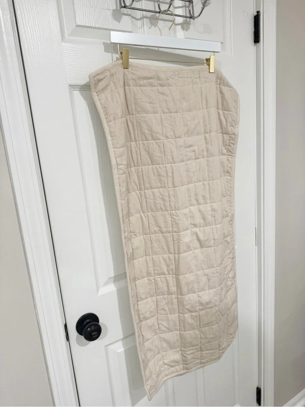Casaluna King Linen Blend Quilted Pillow Sham Ivory Textured Quiet Luxury